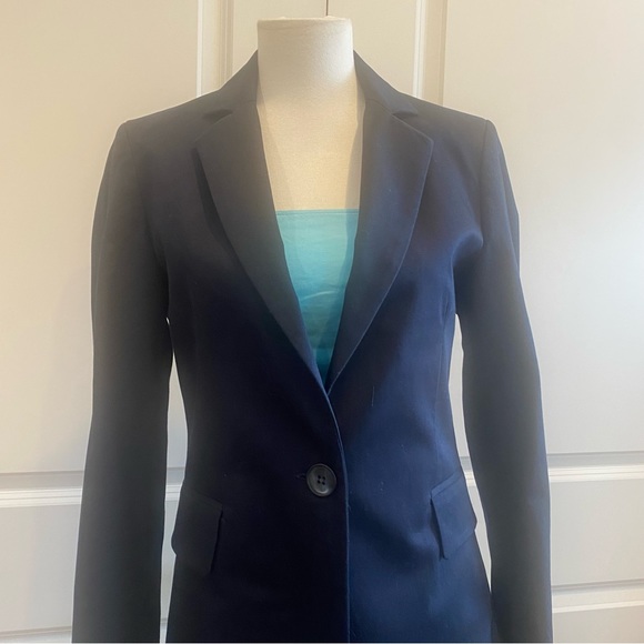 IRIS & INK Navy One Button Cotton Blazer - Picture 10 of 10